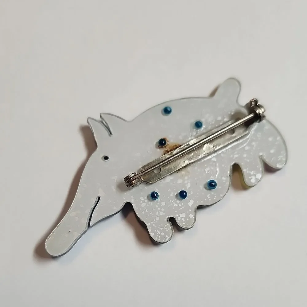 Mexican Folk Art Colorful Armadillo Brooch Pin